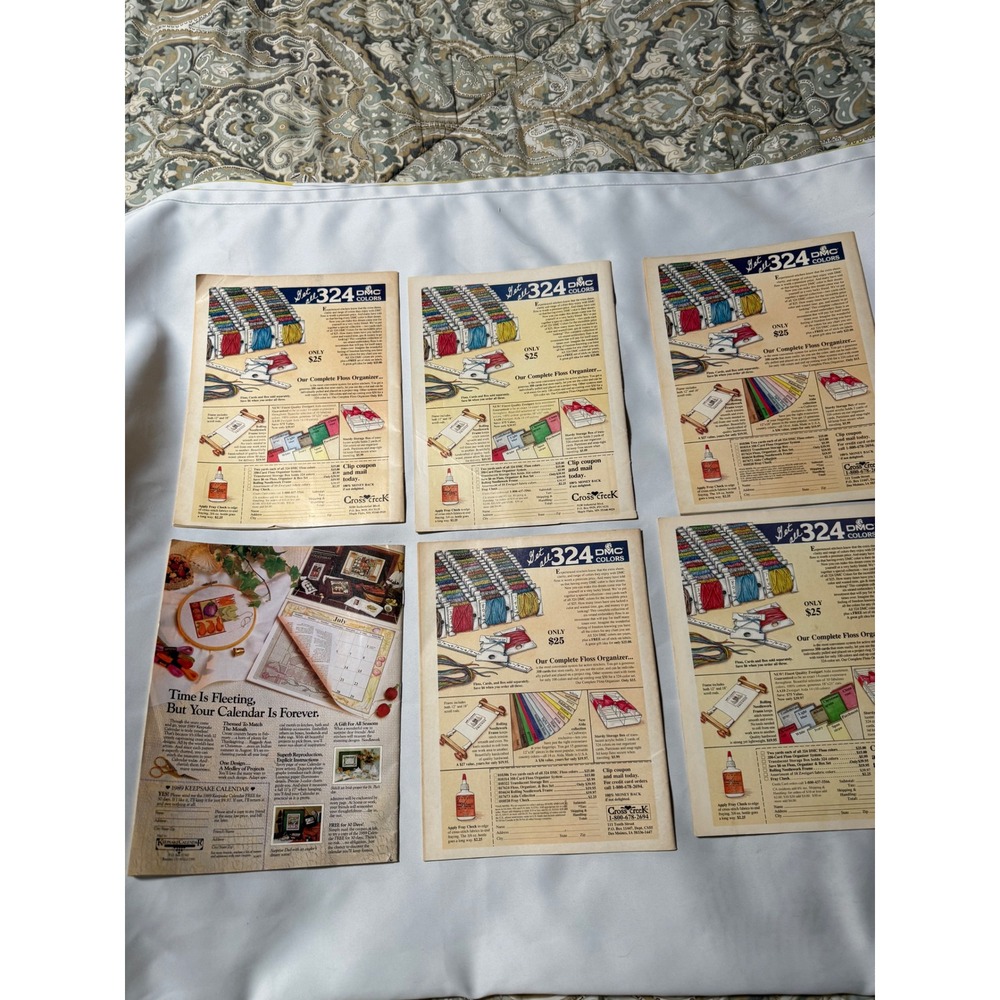 Lot of 7 Vintage Cross Stitch & Country Crafts Magazines 1987-1989 Patterns - Picture 2 of 14